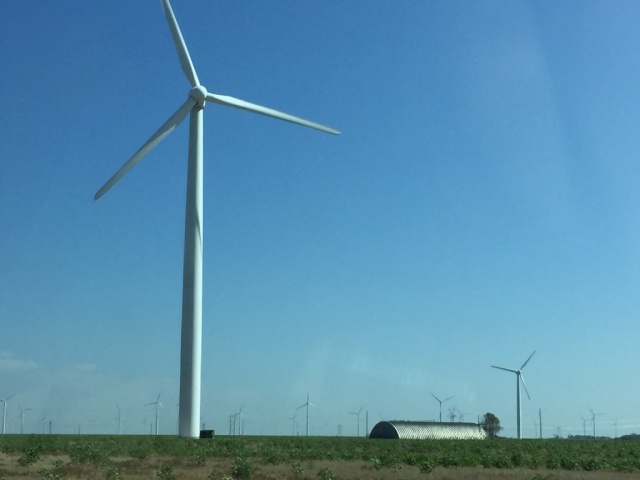 Wind farms north of Midland, Texas